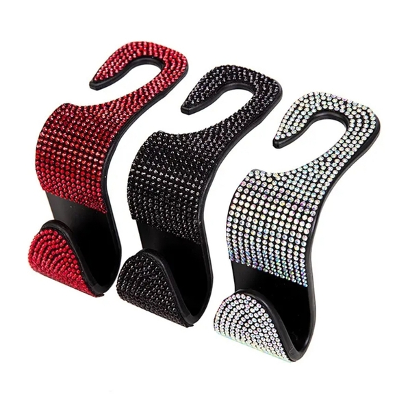 Rhinestone Backseat Headrest Seat Hooks (2pcs) - Picture 3 of 8